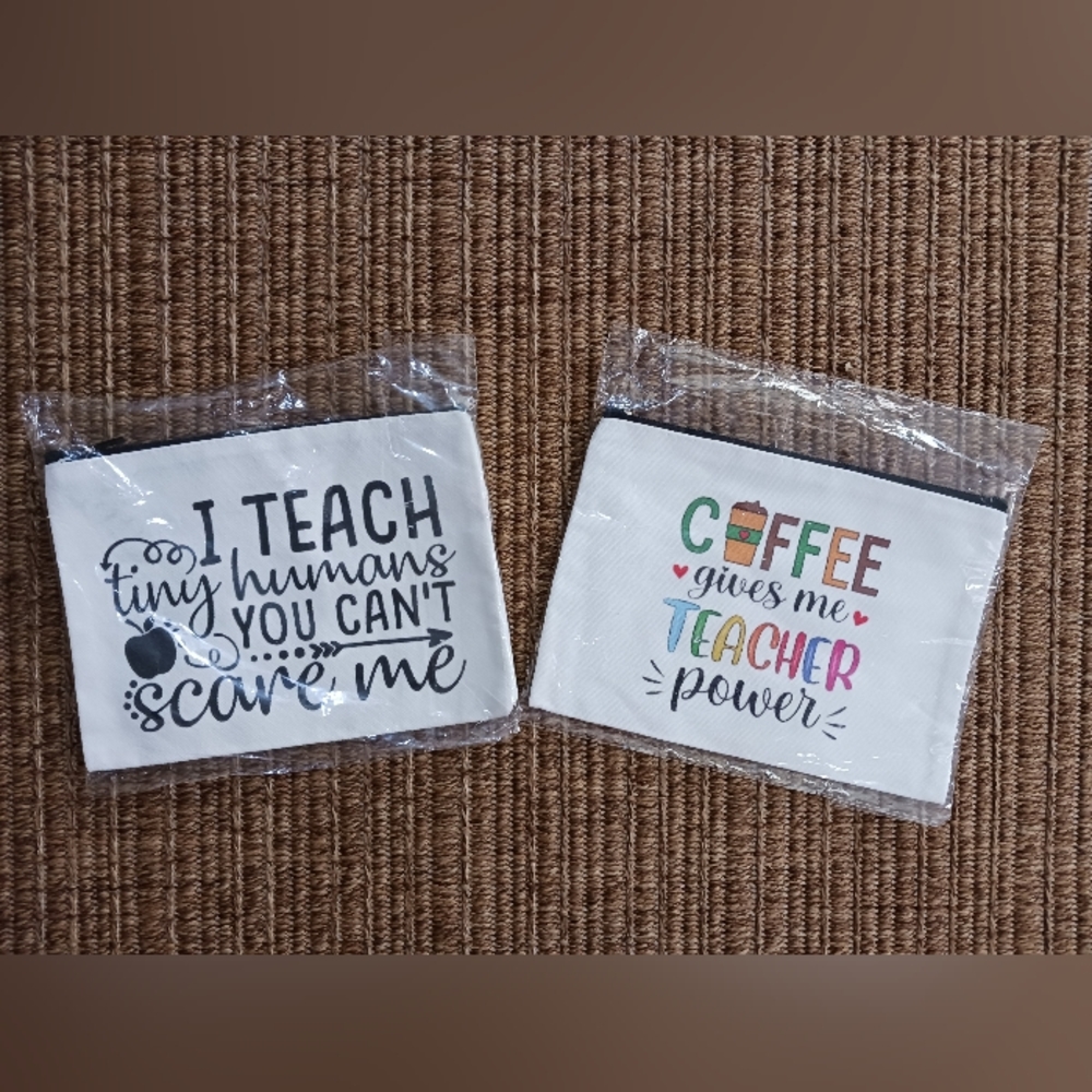 2 Teachers Make Up Bags Totes